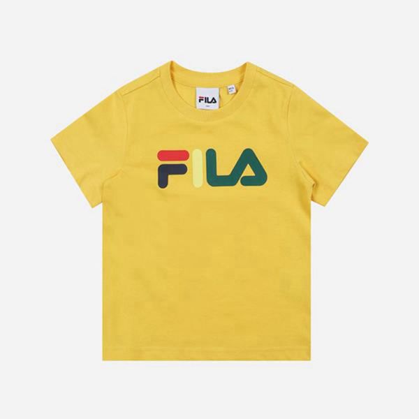 Fila Tričká Detske Žlté - Colorful Crew Neck S/S Vypredaj - Slovakia 28534-GZKH